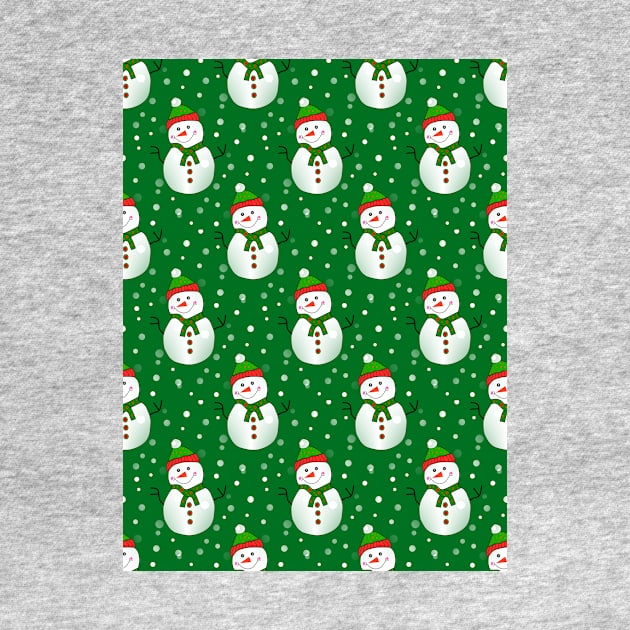 GREEN Snowman Pattern by SartorisArt1